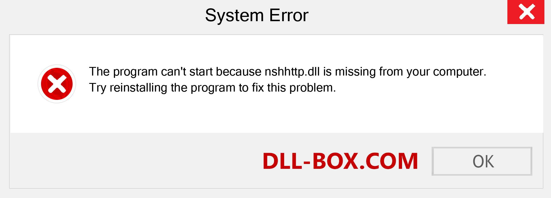  nshhttp.dll file is missing?. Download for Windows 7, 8, 10 - Fix  nshhttp dll Missing Error on Windows, photos, images