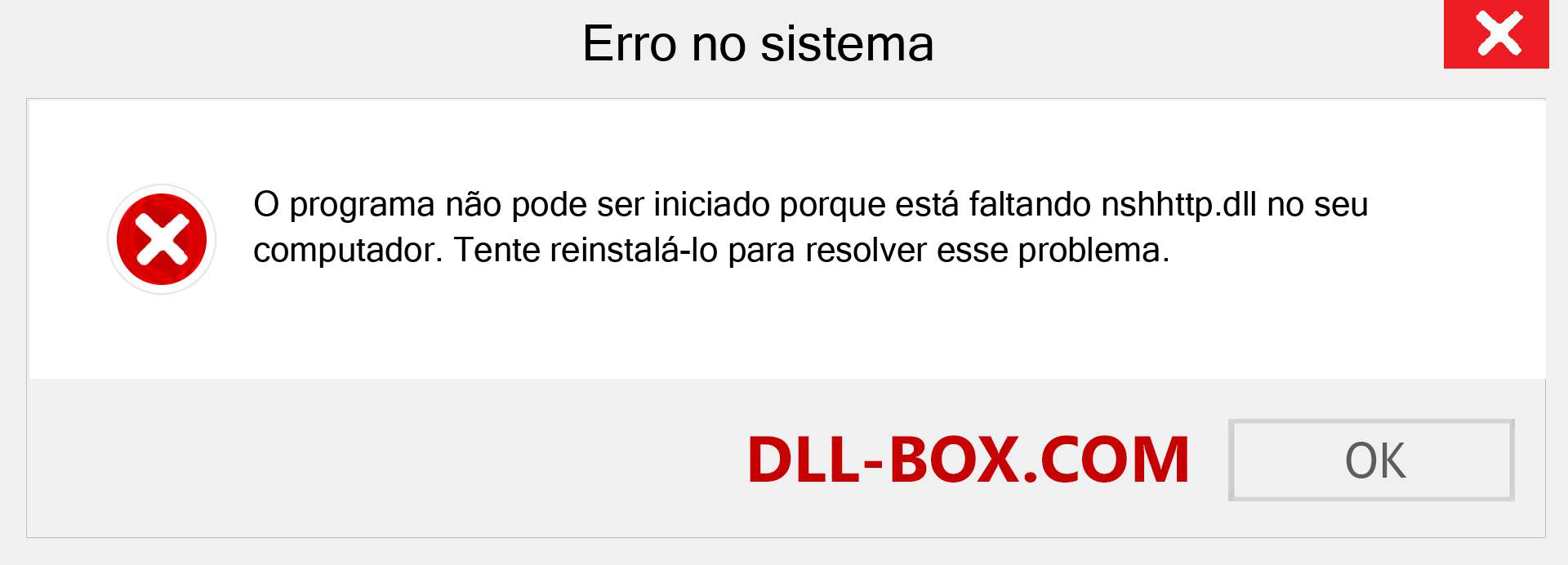 Arquivo nshhttp.dll ausente ?. Download para Windows 7, 8, 10 - Correção de erro ausente nshhttp dll no Windows, fotos, imagens